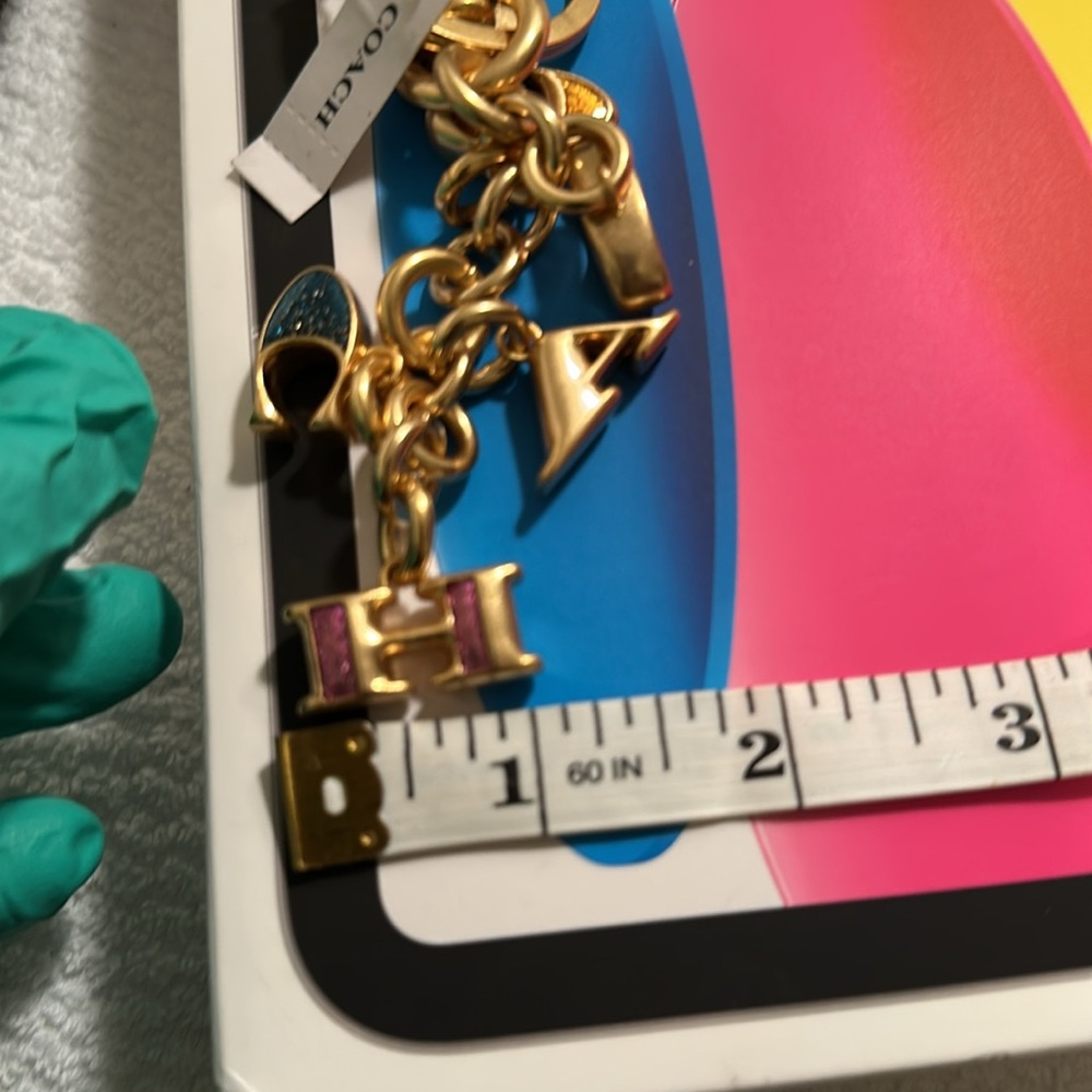 New Coach keychain/bag multicolor charms with Gold hardware - Picture 9 of 9